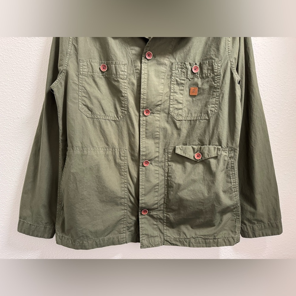 ROARK Field Jacket Cotton Twill Unlined Lightweight Pockets Green Men's Medium - Picture 4 of 9